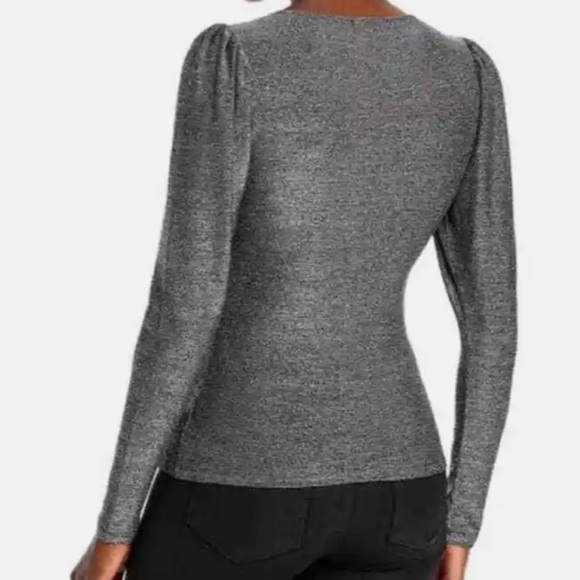 NWT n:Philanthropy Delia Silver Metallic Cutout Long Sleeve Top - Picture 4 of 8